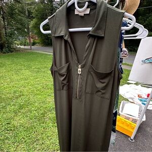 Michael Kors MK Army Green Dress with Gold Zipper